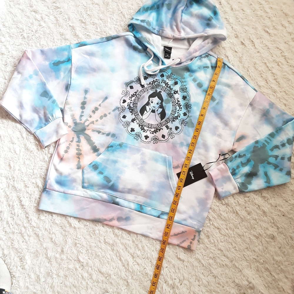 Disney Alice In Wonderland Tie-Dye Lace-Up Girls Hoodie NWT - Picture 4 of 7
